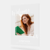 Élégante Affiche de bienvenue acrylique | Photo et (Angle)