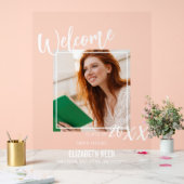 Élégante Affiche de bienvenue acrylique | Photo et (Mariage)