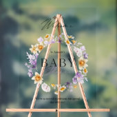 Élégante Affiche de bienvenue Baby shower Floral (Neutre)