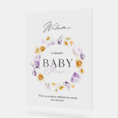 Élégante Affiche de bienvenue Baby shower Floral (Angle)