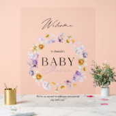 Élégante Affiche de bienvenue Baby shower Floral (Mariage)