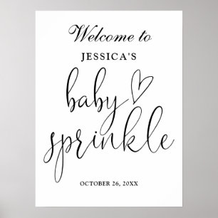 Élégante Affiche de bienvenue d'arrosage pour bébé