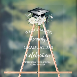 Élégante Affiche de bienvenue de diplôme acrylique