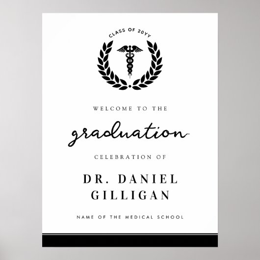 Élégante Affiche de bienvenue de diplôme d'études  (Devant)