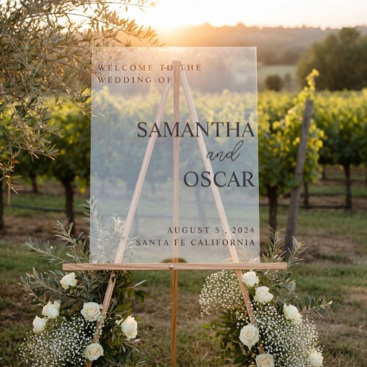 Élégante Affiche de bienvenue de mariage