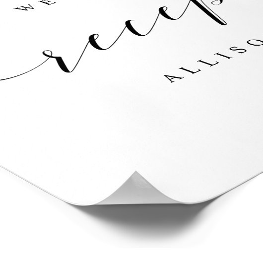 Élégante Affiche de bienvenue de réception de scri (Coin)