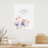 Elégante Affiche de bienvenue des fleurs d'aquarel (Cuisine)
