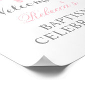 Élégante Affiche de bienvenue du baptême floral (Coin)