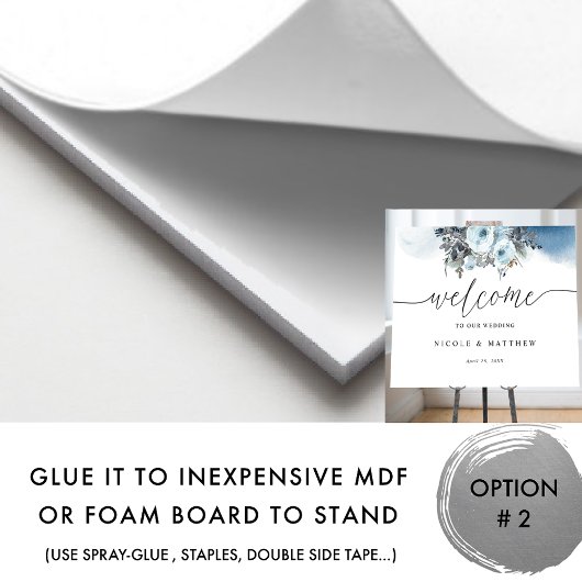 Élégante Affiche de bienvenue Mariage bleu