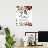 Elégante Affiche de bienvenue Mariage bordeaux et  (Bureau à domicile)