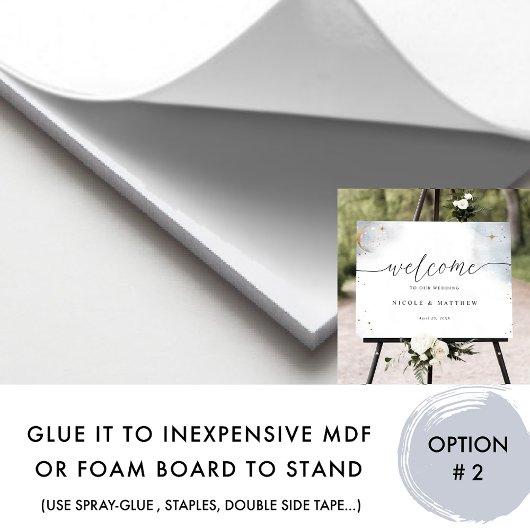 Élégante Affiche de bienvenue Mariage céleste