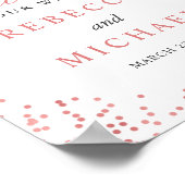 Élégante Affiche de bienvenue Mariage de Confetti  (Coin)