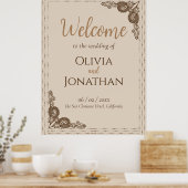 Élégante Affiche de bienvenue Mariage de couleur b (Cuisine)