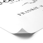 Élégante Affiche de bienvenue Mariage de script (Coin)