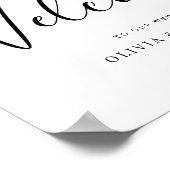 Élégante Affiche de bienvenue Mariage de script (Coin)