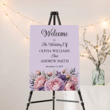 Élégante Affiche de bienvenue Mariage florale