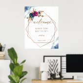 Élégante Affiche de bienvenue Mariage géométrique  (Bureau à domicile)