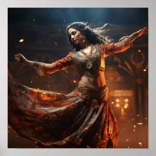 Elégante affiche de danseuse traditionnelle - Dans