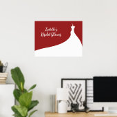 Elégante affiche de Fête des mariées rouge (Bureau à domicile)