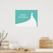 Elégante affiche de Fête des mariées turquoise (Cuisine)