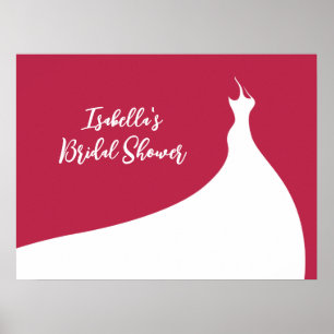 Elégante affiche de Fête des mariées viva magenta
