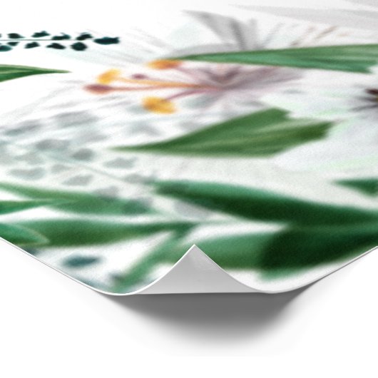 Élégante affiche de la frontière florale du pays (Coin)