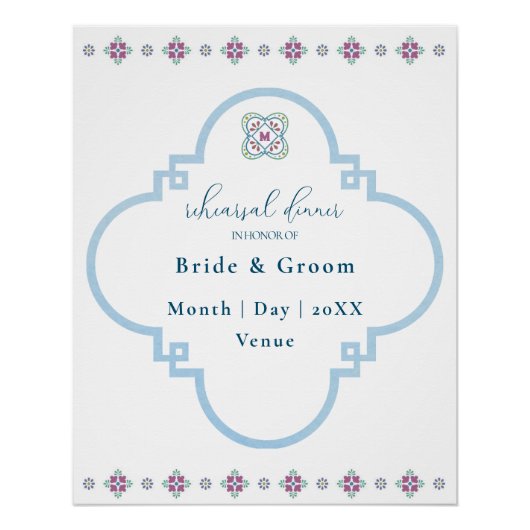 Élégante affiche du dîner de répétition de la Fies (Devant)