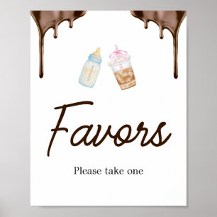Élégante affiche en papier pour baby shower