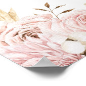 Élégante affiche florale de Boho rose (Coin)