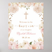 Élégante affiche florale de Boho rose (Devant)