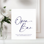 Élégante affiche papier "Open Bar" avec calligraph