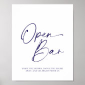 Élégante affiche papier "Open Bar" avec calligraph (Devant)
