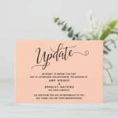 Elegante Afgeblazen Trouw Licht Zalmkleurige Aanko Kaart (Staand voorkant)