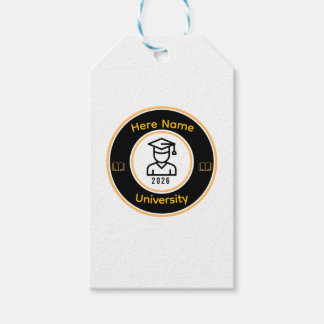 Elegante afgestudeerde 2026 | Gepersonaliseerd gou Cadeaulabel