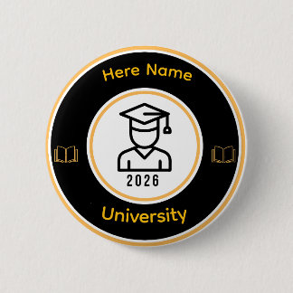 Elegante afgestudeerde 2026 | Gepersonaliseerd gou Ronde Button 5,7 Cm