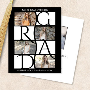Elegante afgestudeerde 5-foto's zwart-wit afstudee