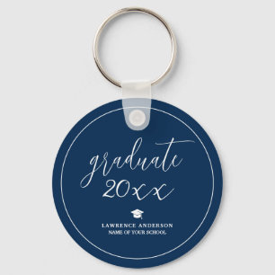 Elegante afgestudeerde in Navy Blue 2026 Afstudere Sleutelhanger