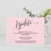 Elegante afgezegde trouwkaart Pastel Roze Aankondi Kaart (Staand voorkant)