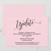 Elegante afgezegde trouwkaart Pastel Roze Aankondi Kaart (Voorkant / Achterkant)