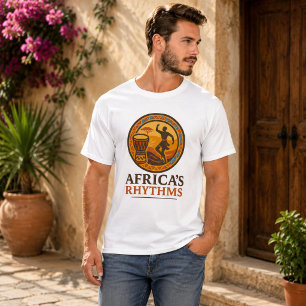Elegante Afrika Ritmische Stam Drum Dans T-shirt