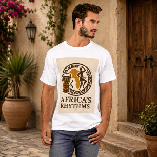 Elegante Afrika Ritmische Stam Drum Dans T-shirt