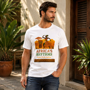 Elegante Afrika Ritmische Stam Drum Dans T-shirt