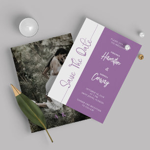 Elegante Afrikaanse viooltjes Save The Date-huweli Kaart