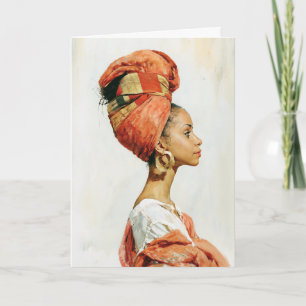 Elegante Afrikaanse Vrouwenportret Kaart