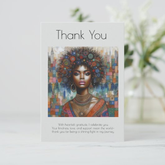 Elegante Afro-Amerikaan Bedankkaart (Staand voorkant)