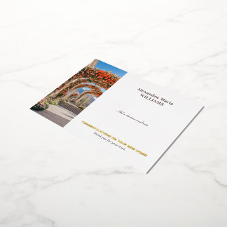 Elegante afsluitcadeau voor makelaar Welkom thuis- Folie Feestdagen Briefkaart