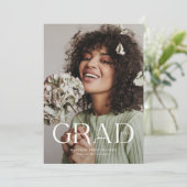 Elegante Afstudeerder Overlay Tekst Afstuderen Aan Bedankkaart (Staand voorkant)