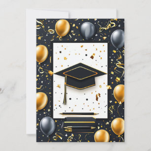 Elegante afstudeerdiploma met baret kaart