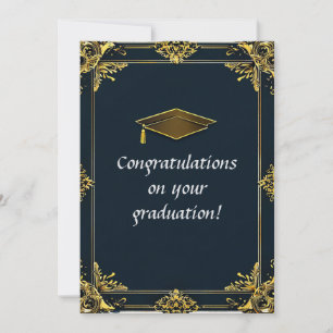 Elegante afstudeerdiploma met baret kaart