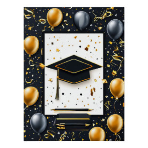 Elegante afstudeerdiploma met baret perfect poster